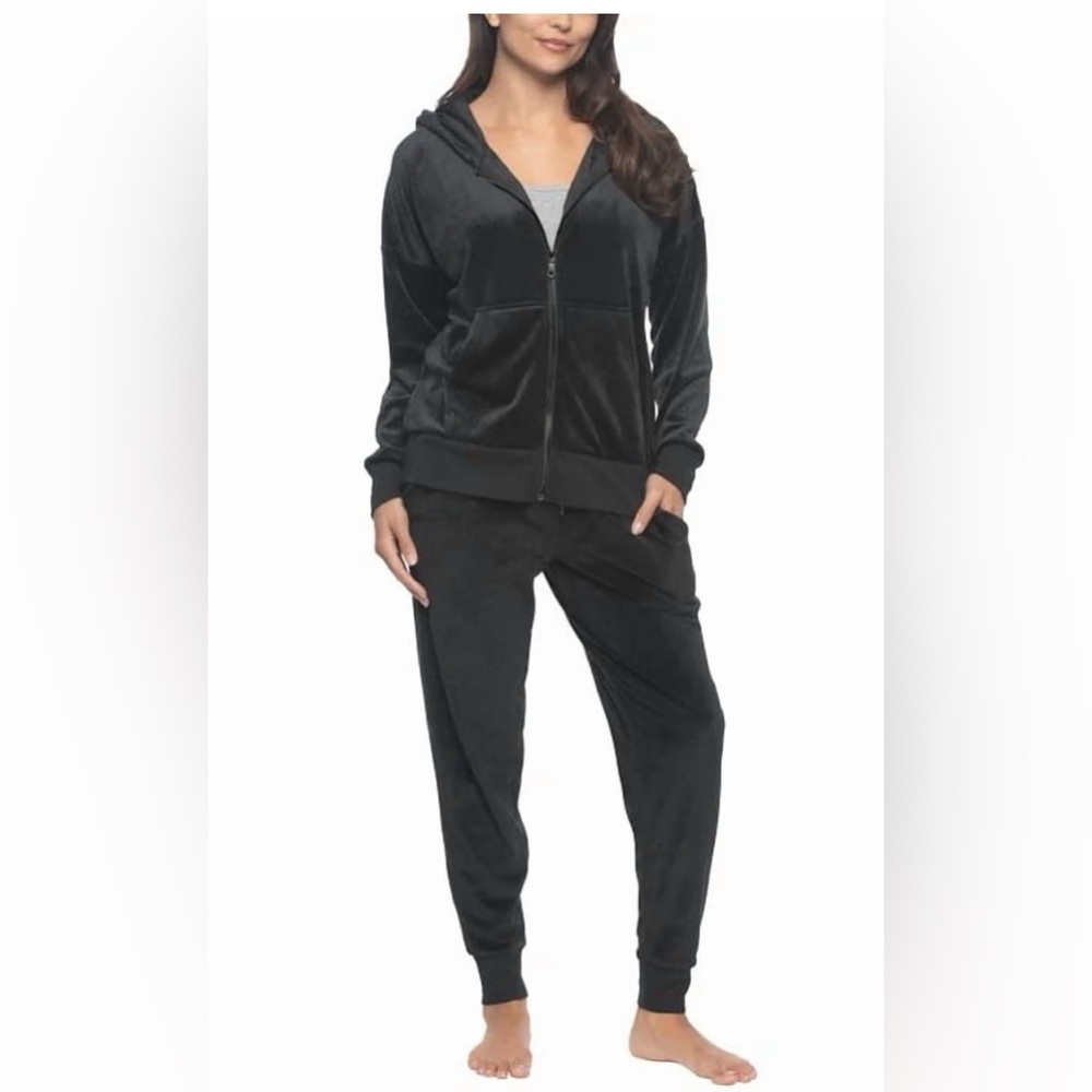 Felina Black Velour Hoodie and Jacket set XXL